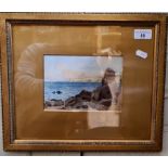 John Pedder (1850-1929), watercolour, coastal scene, 17.5cm x 12.5cm, signed J Pedder to lower