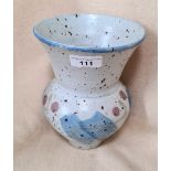 Diane Cross - stoneware vase in blue with speckled interior / exterior.