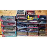 Approx. 25 boxed Corgi die-cast model buses/coaches.