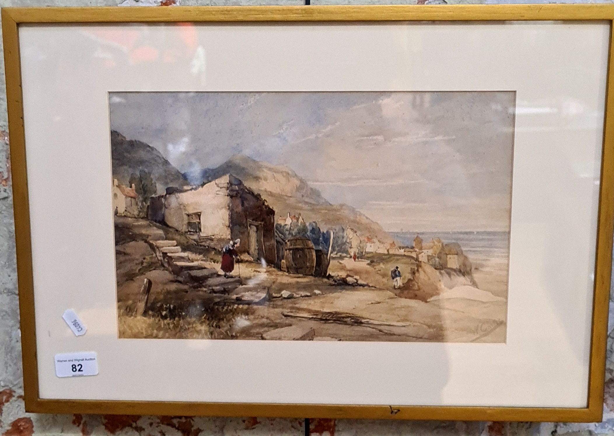 W.Carter, watercolour, Clovelly 34cm x 21.5cm, signed lower right, glazed and framed.