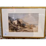 W.Carter, watercolour, Clovelly 34cm x 21.5cm, signed lower right, glazed and framed.