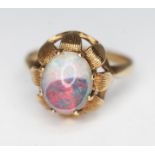 A 9ct gold opal triplet ring, hallmarked 9ct gold, gross wt. 2.65g, size M.