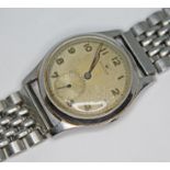 A Rolex stainless steel watch circa 1940s, 15 jewel movement, Dennison case numbered 12325 & 2502,