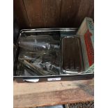 A box of vintage razors