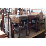 Various items of furniture; a Bevan Funnell Reprodux three tier table, a magazine rack, a magazine