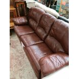 A brown leather G Plan sofa