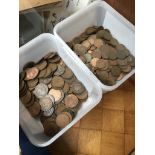 Pre decimal coins - approx 250 pennies and appx 275 half pennies