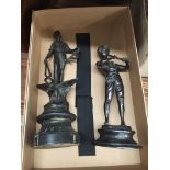 A box of 2 spelter figures