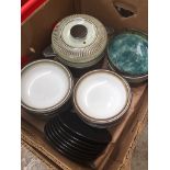 A box of Denby ware.