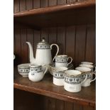 Black Victoria coffee set for 6 including coffee pot - 15 pieces