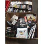 2 boxes of cassettes and some Wii games, smartphones, headphones, etc.