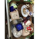 A box of assorted china, glass etc including Coalport and Chokin ware