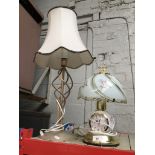 2 table lamps.