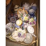 A box of ceramics to include some Jasperware, etc.