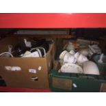 2 boxes of misc including Colclough part tea service, kitchenware, etc.