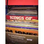 A box of LPs to include Elvis, Paul Young, etc.