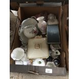 A box of mixed ceramics to include Royal Worcester, Aynsley, Minton etc