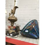 A classical lamp and a dragonfly Tiffany lamp -AF