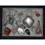 A tray of assorted jewellery, mainly pendants marked '925'.