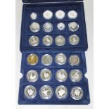 A box of commemorative coins.