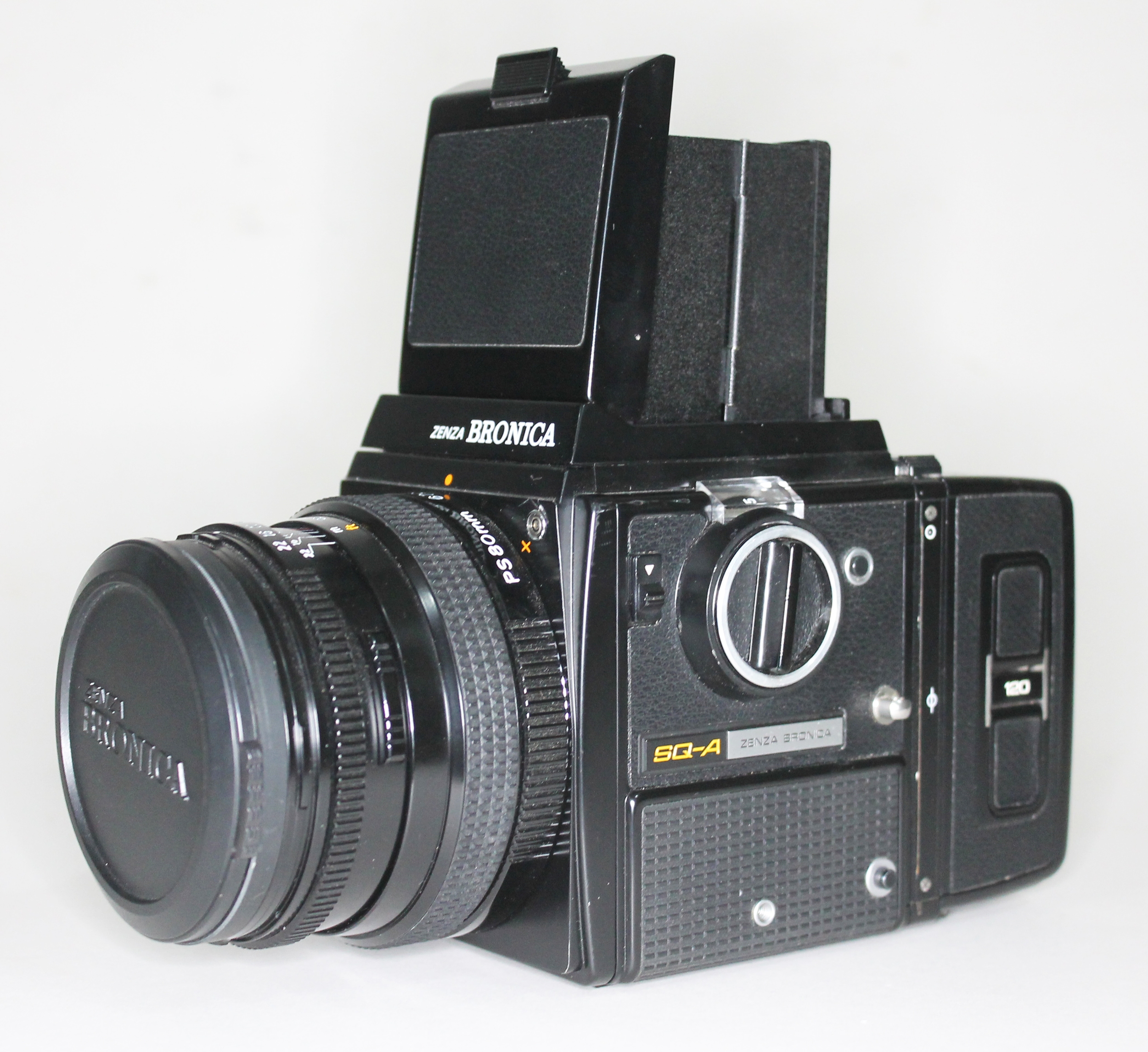 A Zenza Bronica SQ-4 camera, serial no. 1245236, with five lenses comprising; Zenzanon-PS 1:2.8 f=