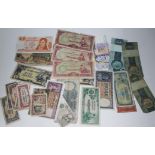 Assorted world bank notes.