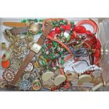 Assorted costume jewellery and watches.