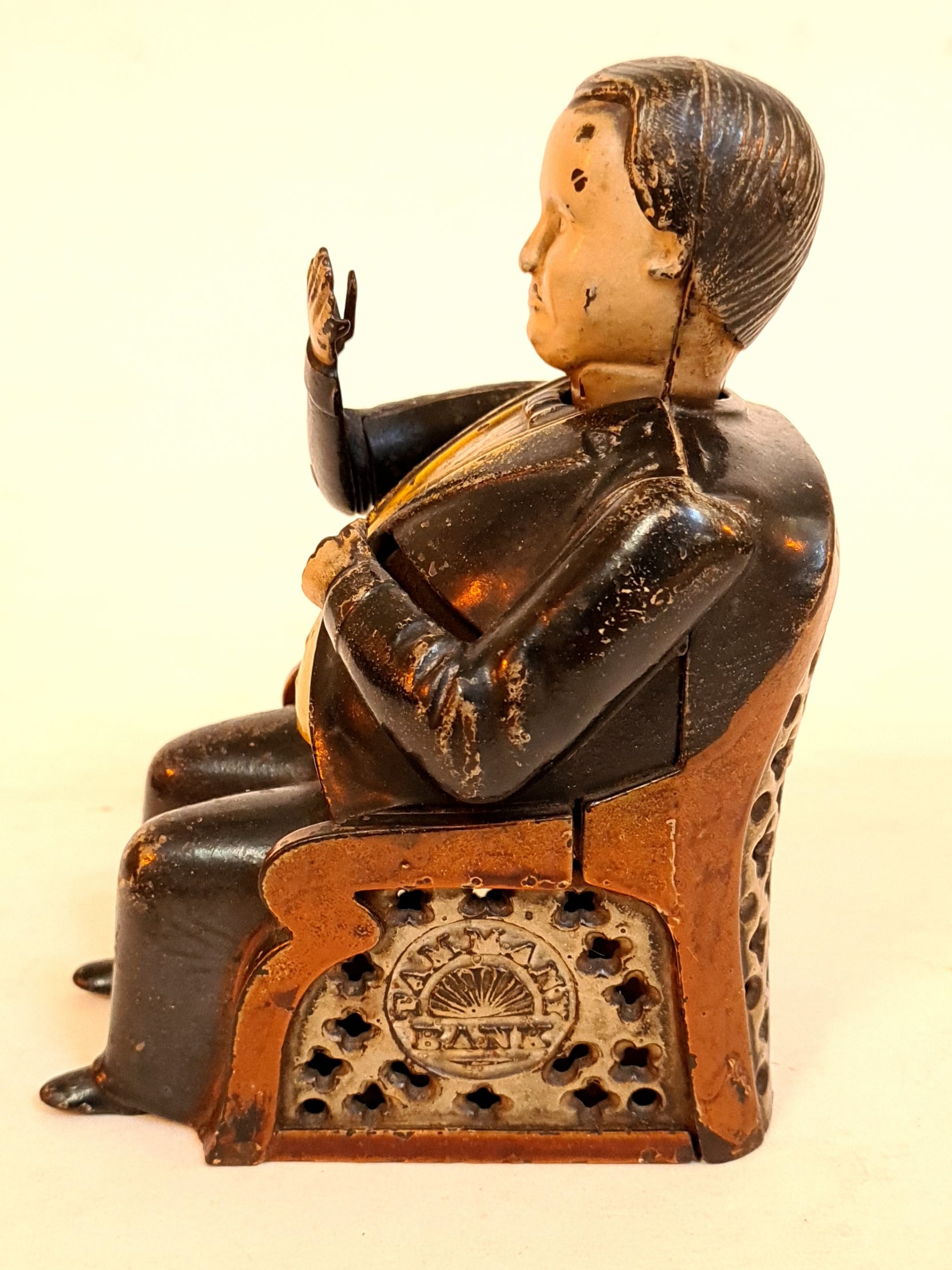 A Victorian novelty money bank Tammany Bank, patent 1875, height 15cm. - Bild 2 aus 7