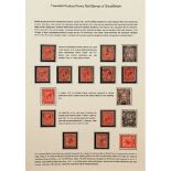 Five sheets of GB 20th century penny red stamps, inverted watermarks etc.