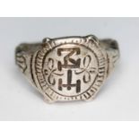 A Henry Derby commemorative signet ring, bearing date 1565, size S, (cut).