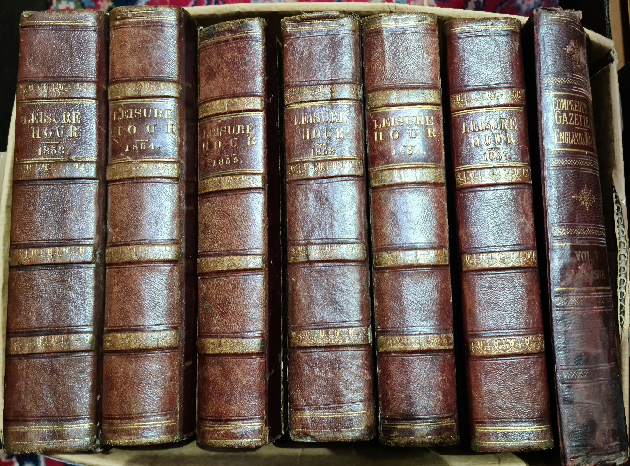 Assorted antiqurian books.