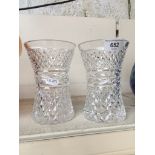 A pair of Waterford Crystal vases 15cm high