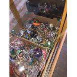 Three boxes of costume jewellery