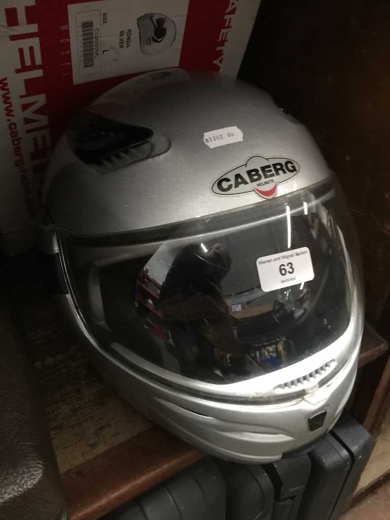 A Caberg crash helmet.