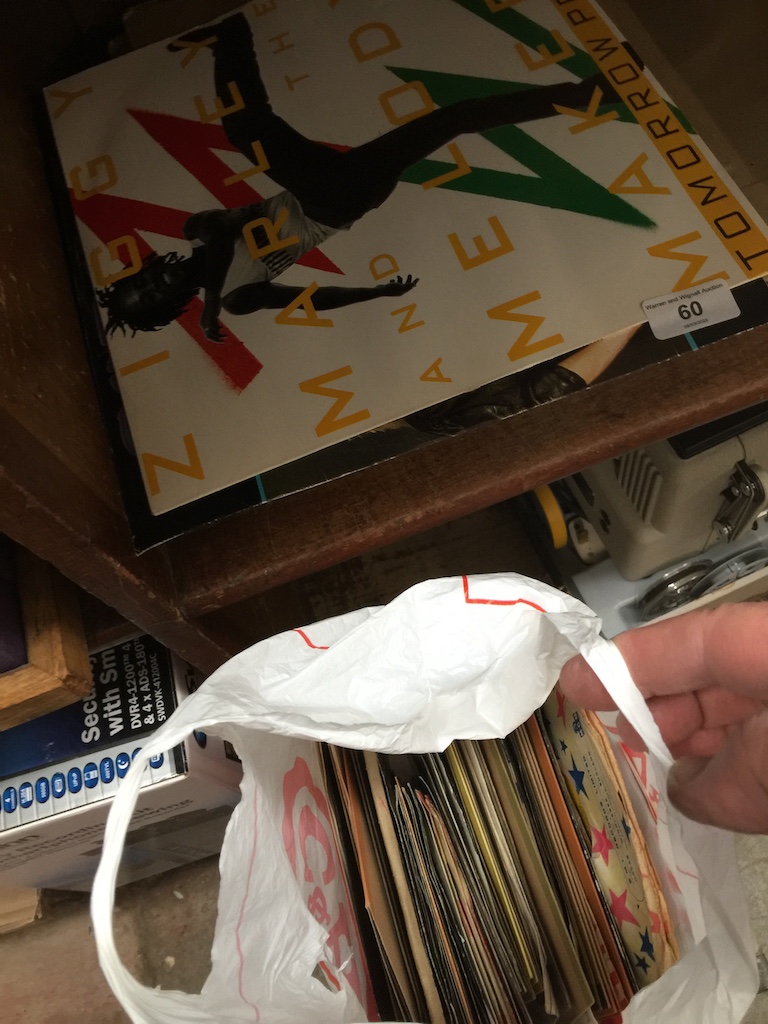 A quantity of LPs and 45s.