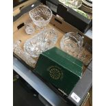 Assorted lead crystal including Stuart footed bowl, boxed set of Galway tumblers, Edinburgh etc