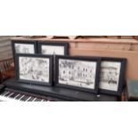 A set of six monochrome prints depicting scenes of Southport after Karl Stedman, limited edition,