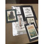 A small colection of mounted prints - 6
