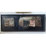 M K Ingham, 20th century school, mixed media, abstract, 990cm x 31.5cm, framed.