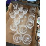 Waterford Crystal - Alana; 6 brandy and 5 wine glasses;m Comeragh 3 wine glasses. All glasses have