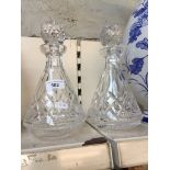 A pair of Waterford Lismore decanters