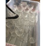 A box of crystal drinking glasses