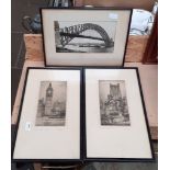 A photographic print depicting the SS City of Canberra passing under Sydney Harbour Bridge