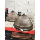 2 vintage industrial style light fittings.