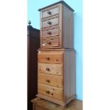 Pine bedside drawers and another pine chest of drawers.