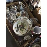 Box of ceramics and glassware