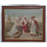 A large needlework picture depicting classical figures, 91cm x 73cm, framed and glazed, early 20th
