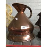 A one gallon copper jug.