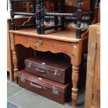 A pine washstand.