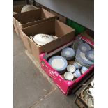 Three boxes of Booths dinner ware and a box of Doulton dinner ware